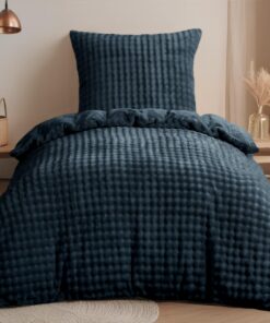 RUIKASI Winter Plüsch Bettwäsche - Weich & Warm fürs Schlafen - Blau 135x200 - Luxusflausch Flanell - Reißverschlussbett