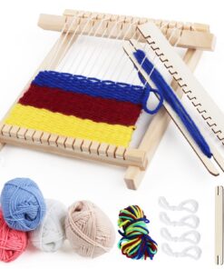 Kinder Weben Set Holz Rahmen 22x17cm Farbige Wolle Zubehör Perfect Anfänger