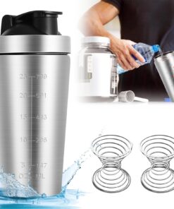 Aicharynic Edelstahl Protein Shaker, 750ML BPA Frei für Fitness Namenlosproteinshake mit Spiralkugel Eiweiß Shaker Fitne