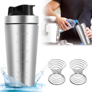 Aicharynic Edelstahl Protein Shaker, 750ML BPA Frei für Fitness Namenlosproteinshake mit Spiralkugel Eiweiß Shaker Fitne