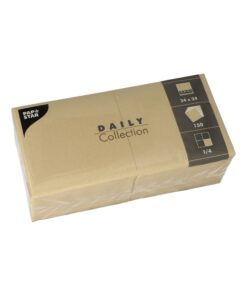 PAPSTAR DAILY Collection 150 Sandfarbige 1/4-Falz Servietten 24 cm x 24 cm für Jeden Tag