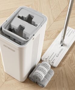JOYMOOP Mopp und Eimer Set für Zuhause und Büro, praktisches Mopp- und Eimersystem, wiederverwendbare Mikrofaser-Mopp-Pa