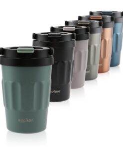 Eppikan eppiCafé Edelstahl Thermobecher - auslaufsicher für Kaffee und Tee 400 ml (Matt Green) Eppikan eppiCafé Thermo