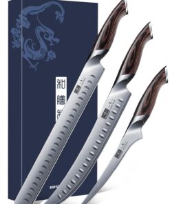 HOSHANHO 3-teiliges Schinkenmesserset für Fleisch am Rocky Mountain Trail | HOSHANHO Japanisches Tranchiermesser Set mi