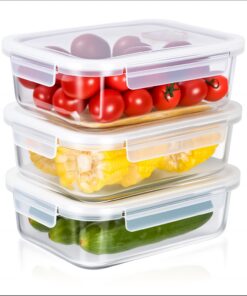 Glas-Frischhaltedosen Set für Meal Prep in Rechteckigem Design | Vielseitige Vorratsdosen für Ofen, Mikrowelle und Gefr