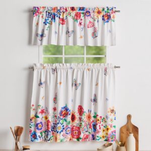 Maison d'Hermine Küchenvorhänge-Set - Baumwoll-Qualität, Osterdekoration, Happy OEKO-TEX STANDARD 100