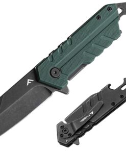 FLISSAGrün Einhandmesser mit G10 Griff für Outdooraktivitäten
