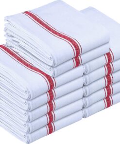 Utopia Towels 100% Baumwoll Küchentücher 200GSM (Rot) - super saugfähig, Maschinenwaschbar, OEKO-TEX (12er Pack - 38 x 6