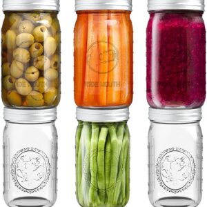 Tebery 6 Stück 32oz Einmachgläser mit Deckel für Heimküche und DIY-Einlegenfermentation 960ML