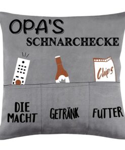 Teikart Opa Kissenbezug - Personalisierbares Geburtstagsgeschenk mit Taschen, lustig und praktisch für Großväter, perfek