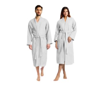 Björk Waffel-Frottee Bademantel – Soft, Saugfähig und bequem für Spa-Abende zu Hause und im Hotel – Damen & Herren