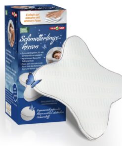 TELE WELT HSP Schmetterlingskissen [Memory Foam] - Nackenstützkissen für Seitenschläfer - orthopädische Rücken- und Nack