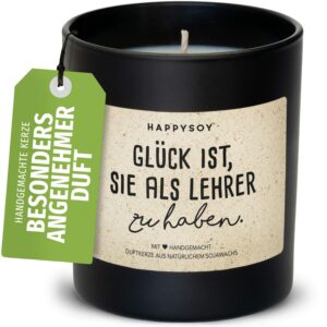 Geschenk Lehrer Duftkerze im Glas mit Spruch Soja-Naturwachs - persönliche, liebevolle Geschenkidee Schule Klassenlehrer