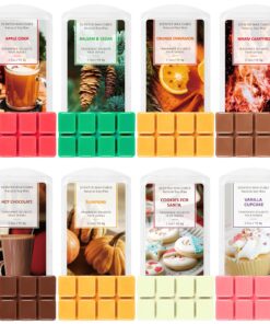 SCENTORINI Winterduft Wax Melts Sojawachs Geschenkset für Weihnachten, Weihnachtsdeko, Raumdüfte - 8 Duft Kürbisse, Oran