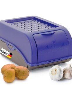 Novaliv Kartoffel Aufbewahrungsbox klein 3,5L Marine BLAU | Stapelbare Gemüsebox Zwiebel Aufbewahrung | Frischhaltedose