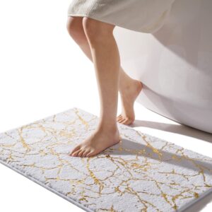 QJHOMO Badematte rutschfest waschbar für Badezimmer, weich Mikrofaser saugstark Badvorleger 50x80 cm,Luxus Bad Accessoir