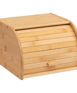 HollyHOME Naturale Brotkästen aus natürlichem Bambus für die Küche - Selbstmontage und Praktisch bei Brotbewahrung | Ho