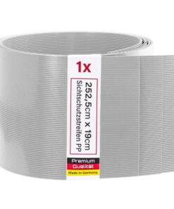 Sichtschutzstreifen aus PP - 252x19 cm für Doppelstabmattenzaun, Gittermattenzaun - Made in Germany (1 Streifen, Fenster