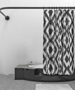 Duschvorhangstange ohne Bohren – L‑Form Eckstange, erweiterbar aus rostfreiem Edelstahl, Schwarz (70–95 x 105–165 cm)