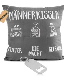 BETESSIN Männer Geschenk – Lustige Kissenhülle 45x45cm – Originelles Befüllungs-Kissen für Geburtstag, Vatertag und Weih