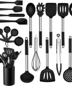 TEAMFAR Küchenhelfer, Hitzebeständiger Antihaft Kochutensilien Set, Gesund & Leicht zu reinigen mit Utensilienhalter, 20