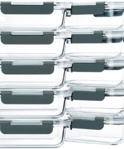 M MCIRCO Glas-Frischhaltedosen Set für Mahlzeiten, 625 ml, 10 Stuck M MCIRCO Glas-Frischhaltedosen, 625 ml Set für Mah