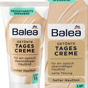 Balea Getönte Tagescreme fürSensitive Haut im Sommer mit SPF 50+/vlauchtäglichesSchutz gegenUVPQ 50+ 50 g