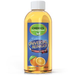 CHEMICS Stark Fettlösender Orangenreiniger Konzentrat – Universell Einsetzbar für Haus & Industrie – Natürlicher Orangen