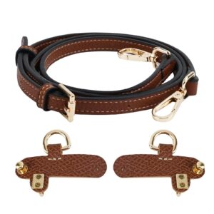 JRJRN Brauner Taschengurt, Schultergurt für Frauen-Taschen, Verstellbarer Schultergurt mit Adapters für Mini-Taschen