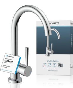 SCHÜTTE 360 Grad schwenkbare Küchenarmatur Cornwall, 79116 Chrom für Doppelspülanlagen