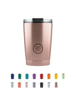Cool Bottles - Thermobecher aus Edelstahl - Kaffeebecher - Metallic Rose - 330 ml - Höhe 14 cm - 10 Stunden Kalte Geträn