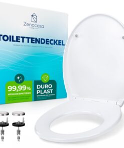 Zenacasa® Premium Toilettendeckel Antibakteriell für DieBESTEN Toiletten - Duroplast WC Sitz mit Absenkautomatik | Zena