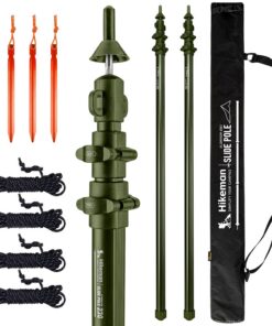 HIKEMAN Aluminium Teleskopstange 93-230cm für Camping Zelt Tarp (ArmyGreen)