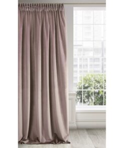 Eurofirany RIA Blickdicht Samtvorhang - Wohnzimmer & Schlafzimmer - Einfarbig - 140x270cm - Velvet Puder Thermogardine -