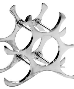 Kobolo Silber Poliertes Metall Weinregal für 6 Flaschen - Circle Design