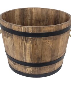 WEECO Großer Holzblumentopf 50x40cm für Wohnzimmer und Terrasse - Massivbau, Wenge Farbe, 10kg