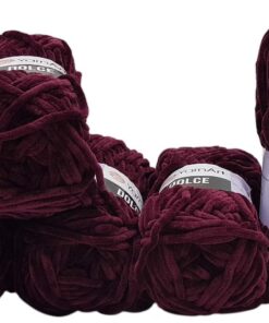 YarnArt Dolce Super Bulky Strickwolle für Babys im Bordeaux dunkel 500g | YarnArt Dolce 5x100g Super Bulky Babyschafswo