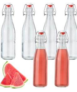 Glasflaschen 500 ml mit Bügelverschluss - 6er Set zum Befüllen für Öl, Wein, Wasser & Saft