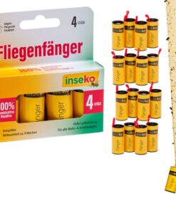 Inseko 16 x Premium Fliegenfalle I Fruchtfliegenfalle I umweltfreundlich - giftfrei