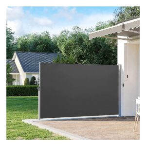 AOZENG Seitenmarkise 200x300 cm Anthrazit für Balkon, Terrasse & Garten - Sonnenschutz/Regenschutz/Windschutz inkl. Befe