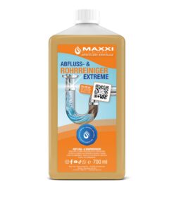 Maxxi Clean Rohrreiniger Abflussreiniger Abflussfrei EXTRA STARK | Beseitigt effektiv Verstopfungen & Haare | 700 ml mit