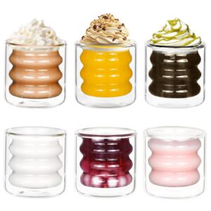 PGTC 6er Set Funkelnde 100ml Prismengläser aus Glas für Vielseitige Cocktailgläser, Dessert & Wassergläser – Perfekt für