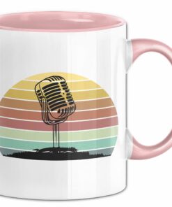 Sänger Rosa Tasse Geschenk Podcast Mikrophonuida Geschenkidee (ROSA) Sänger Rosa Tasse Podcast Mikrophon Geschenkidea