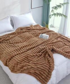 Kuscheldecke Flauschig für Warme Flausige Mehrfachszenario-Wohnung und Couch (Kaffeefarbe, 150x200 cm)