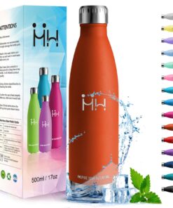 HoneyHolly Edelstahl Trinkflasche 500ml BPA-frei Doppelwandig Kohlensäure Geeignet Kinder Fitness Gym