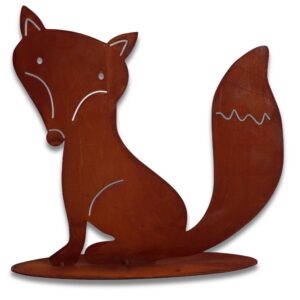 Edelrost Figur Fuchs 30 cm für Garten und Indoor Deko Wohnzimmer