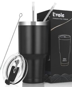 Livole 30oz 900ml Thermobecher für Männer und Frauen, Isolierter Vakuum Kaffeebecher, perfekt für Campen und Reisen, dop