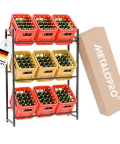 Depot - Stabiles Getränkekistenregal Für 9 Kisten - Ideal In Keller, Garage & Vorratsraum – 105x32x137cm