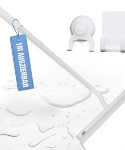 BADIONA Ausziehbarer Duschabzieher Weiß - Abzieher Dusche Breit für Badwäsche I Badwischer Breit XXL Gummi Fensterputzer