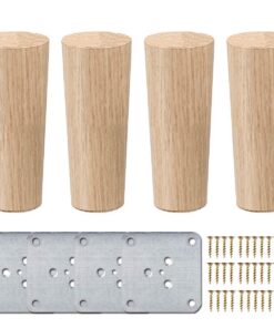 La Vane Möbelfüße aus Massivholz - Gerade/Konisch, 10cm Höhe, Matter Klarlack - Ersatzbeine für Sofa, Bett, Schrank, Cou